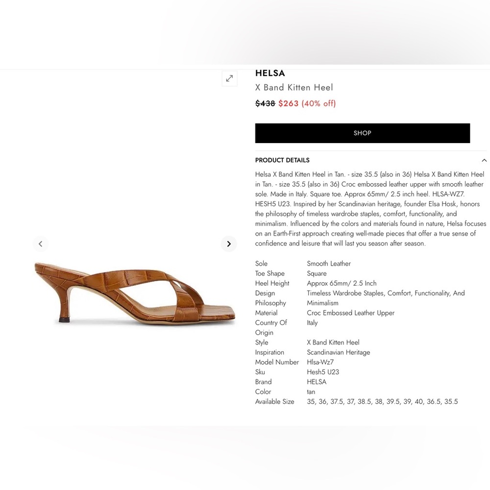 HELSA TAN X BAND  Croc-Embossed X-Band Kitten Heel Mule